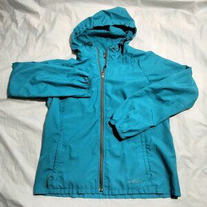 Eddie Bauer Sport Jacket Vented Windbreaker Full Zip Hooded BLUE Women's Size M